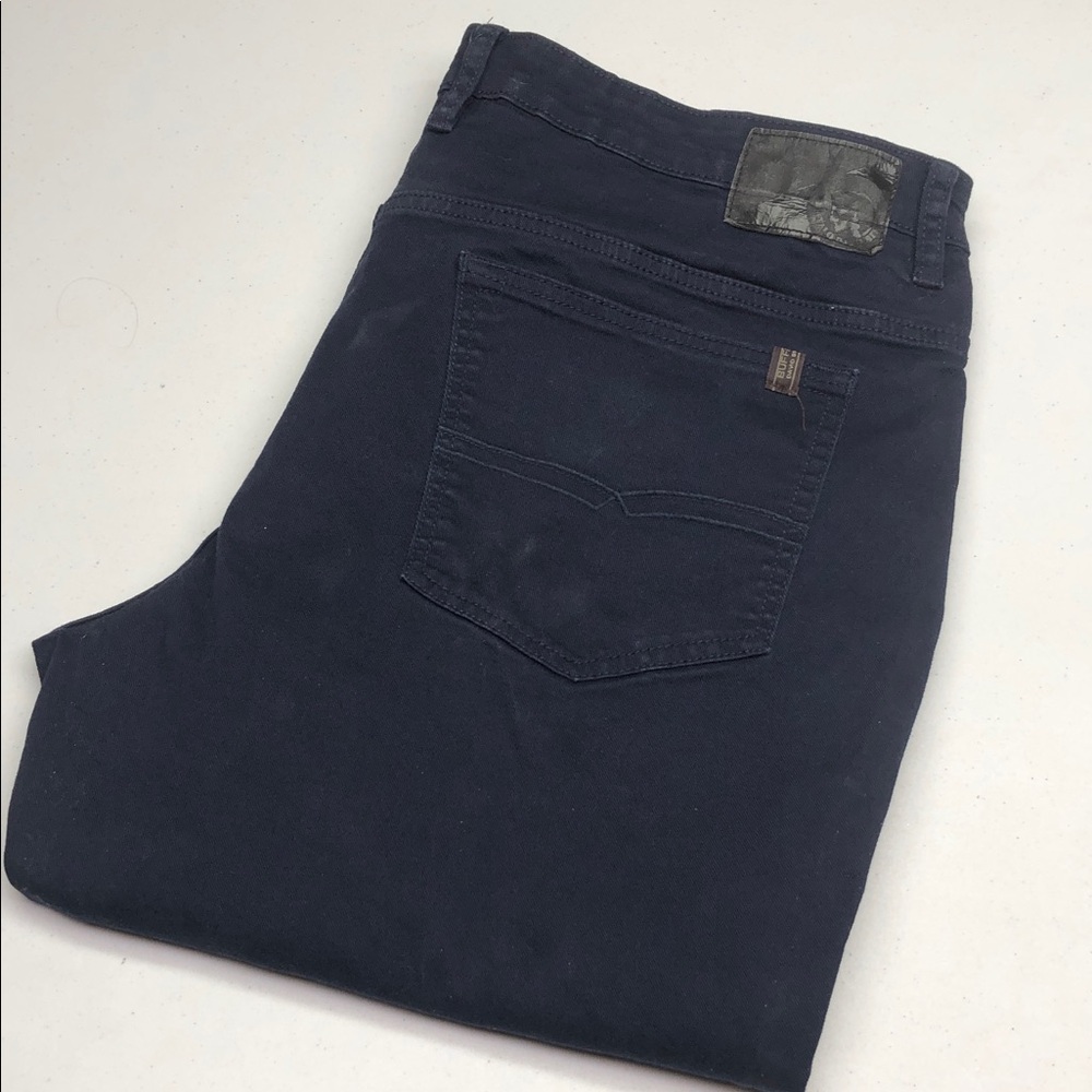 MENS DAVID BITTON SAM NAVY SLIM STRAIGHT FIT JEANS 40x30 LIKE NEW ⭐️